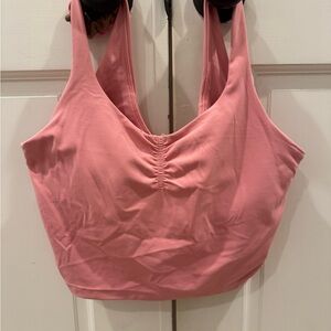 Like new Lululemon cropped Pink Ruched Bralette tank top awesome love🩷 sz 8